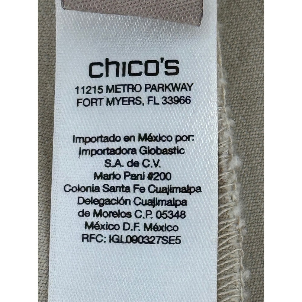 Chicos Fabulously Slimming Ankle Pants Tan Khaki Pull On Stretch Sz 2 (L) - Picture 11 of 12